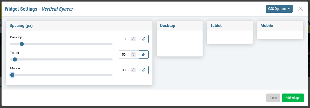 Vertical Spacer Widget 
